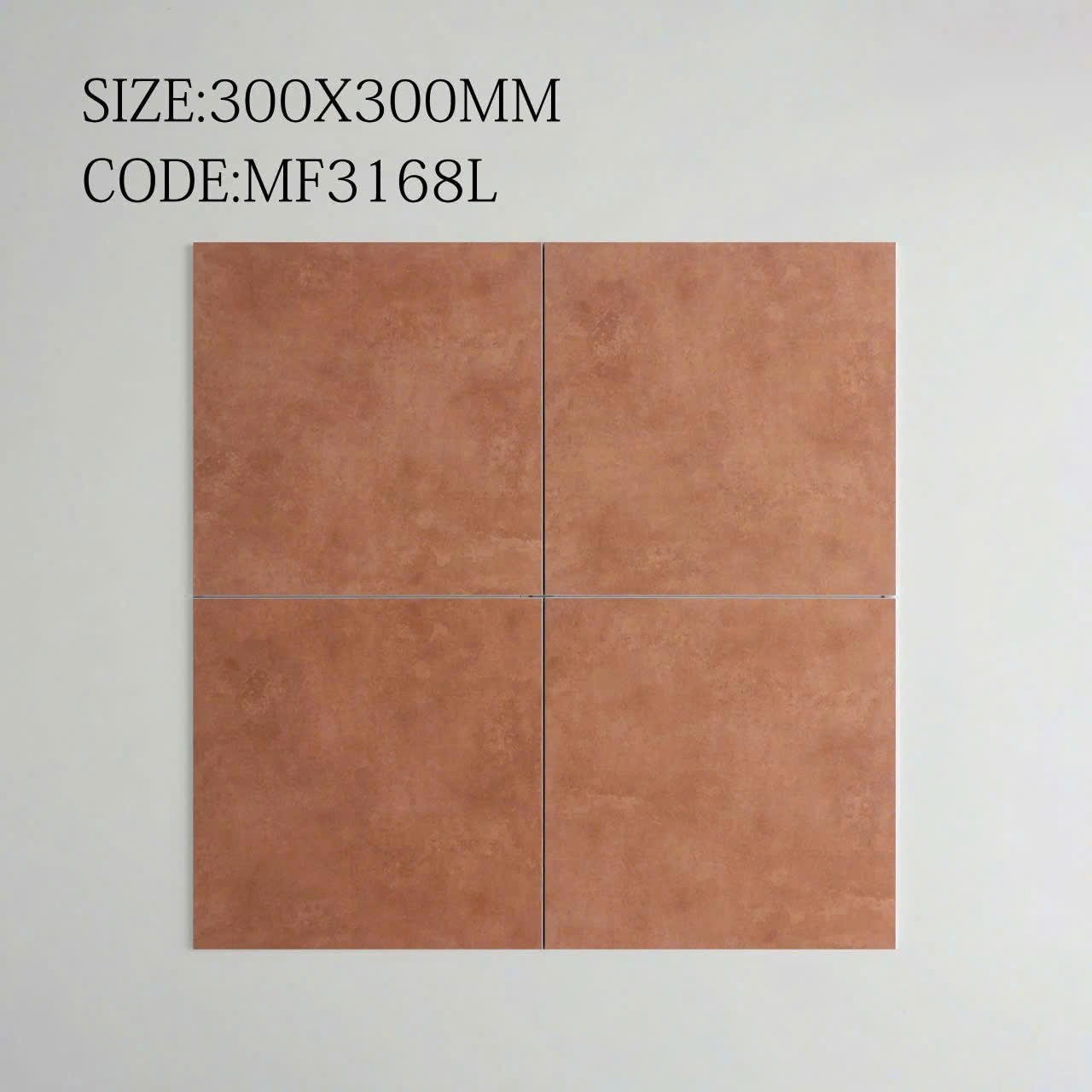Gạch bông Trung Quốc, men mờ xương porcelain, KT 300x300mm, MF3168L (1 hộp/14 viên/1,26m2)
