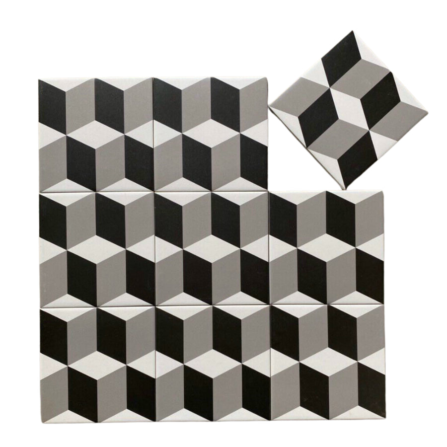 Gạch Bông Trung Quốc, men mờ xương porcelain, KT 200x200, F2091 (1 hộp/25 viên/1m2)