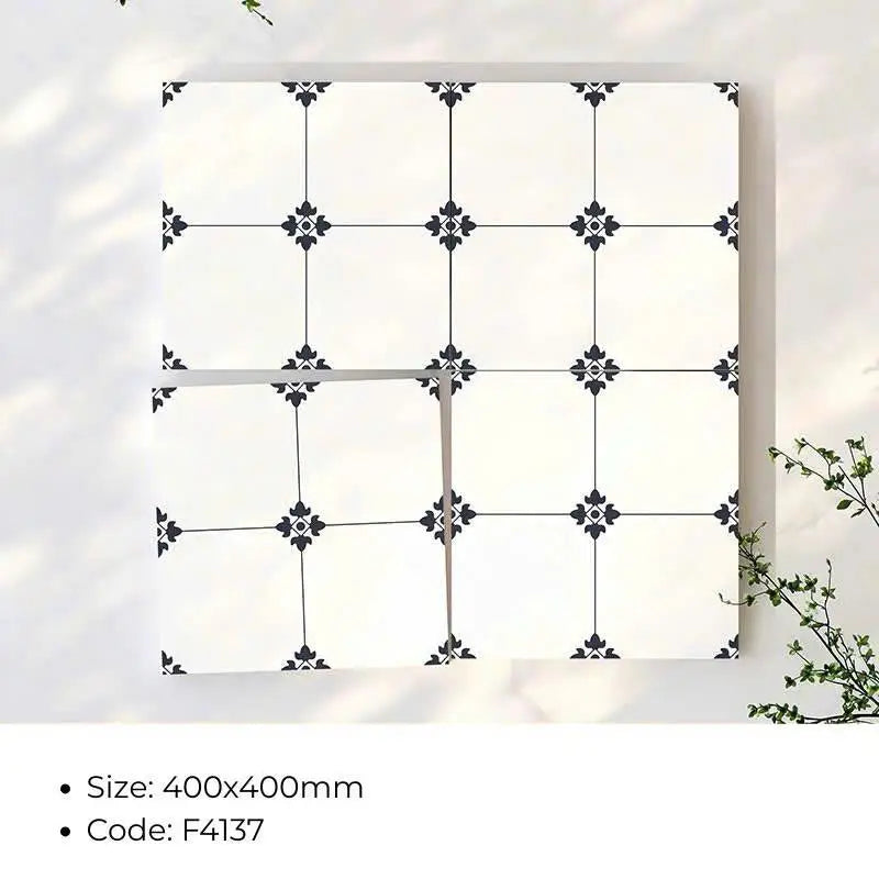 Gạch Bông Trung Quốc, men mờ xương porcelain, KT 400x400mm, F4137 (1 hộp/10 viên/1,6m)