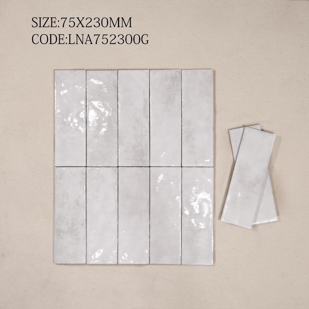 Gạch thẻ Porcelain bóng lượn KT 75x230mm mã LNA752300G