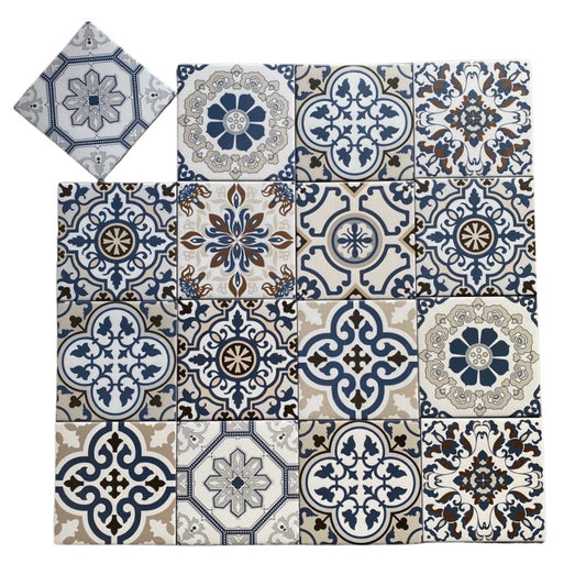 Gạch Bông Trung Quốc, men mờ xương porcelain, KT 200x200, Mix 20109 (1 hộp/25 viên/1m2)