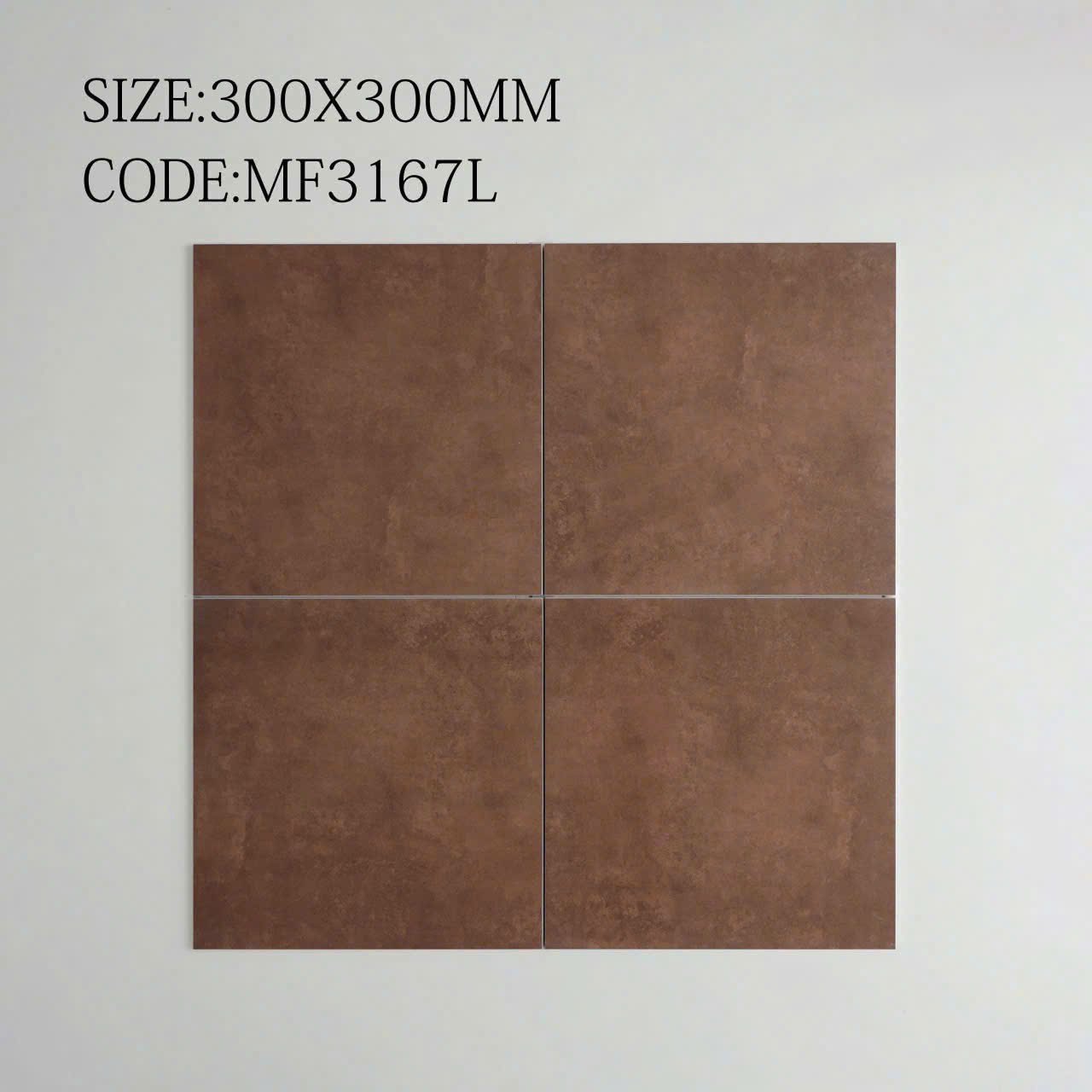 Gạch bông Trung Quốc, men mờ xương porcelain, KT 300x300mm, MF3167L (1 hộp/11 viên/1m2)