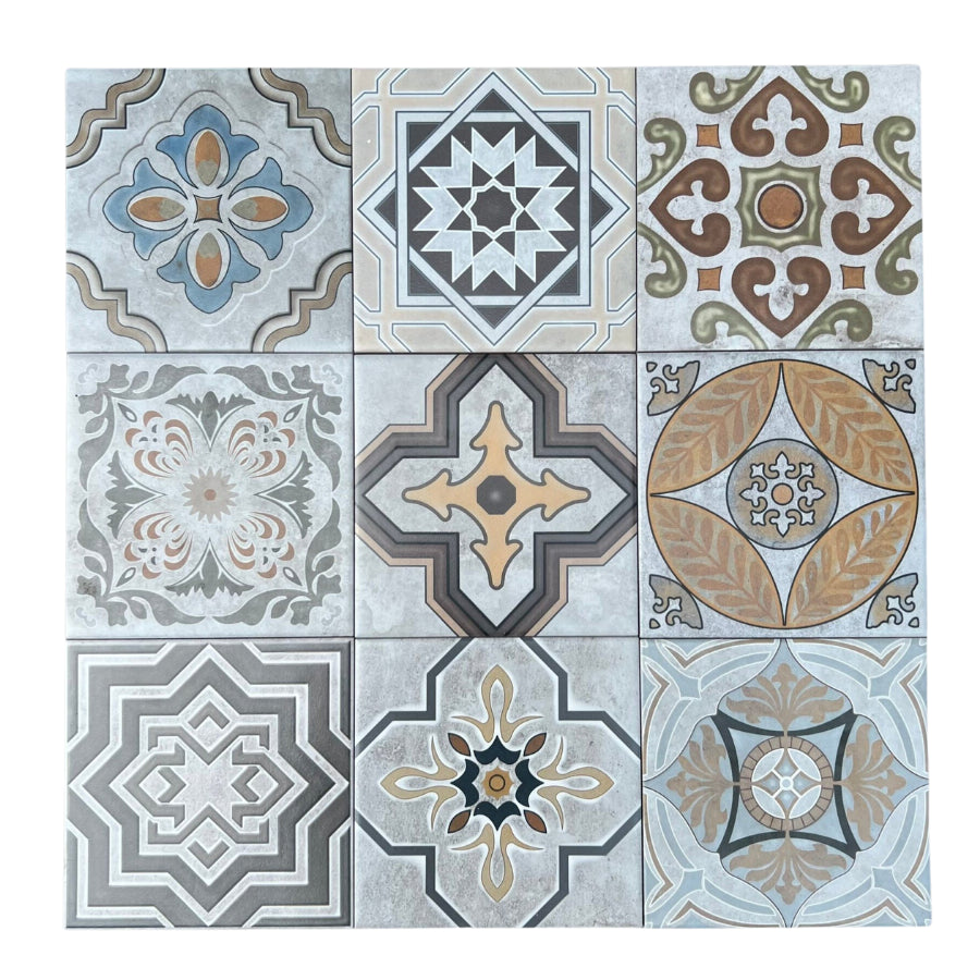 Gạch Bông Trung Quốc, men mờ xương porcelain, KT 200x200, DC36 (1 hộp/25 viên/1m2)