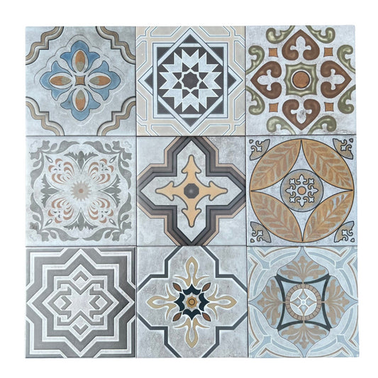 Gạch Bông Trung Quốc, men mờ xương porcelain, KT 200x200, DC36 (1 hộp/25 viên/1m2)