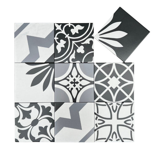 Gạch Bông Trung Quốc, men mờ xương porcelain, KT 200x200, DS20111 (1 hộp/25 viên/1m2)