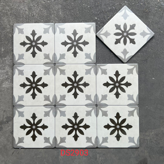 Gạch Bông Trung Quốc, men mờ xương porcelain, KT 200x200, DS2903 (1 hộp/25 viên/1m2)