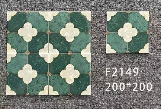 Gạch bông Trung Quốc, men mờ xương porcelain, KT 200x200, F2149(SM0607) (1 hộp/25 viên/1m2)