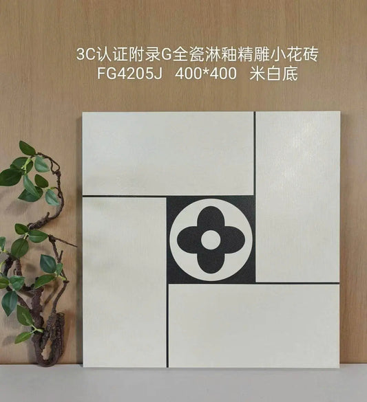 Gạch Bông Trung Quốc, men mờ xương porcelain, KT 400x400mm, FG4205J (1 hộp/10 viên/1,6m2)