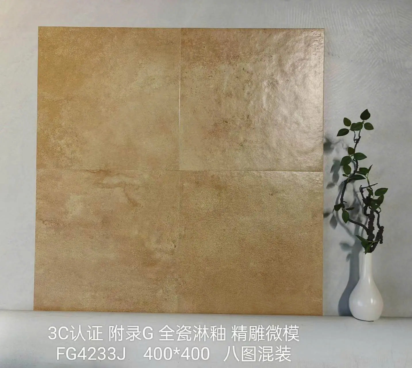 Gạch Bông Trung Quốc, men mờ xương porcelain, KT 400x400mm, FG4233J (1 hộp/10 viên/1,6m2)