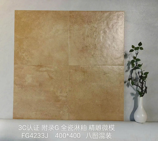 Gạch Bông Trung Quốc, men mờ xương porcelain, KT 400x400mm, FG4233J (1 hộp/10 viên/1,6m2)