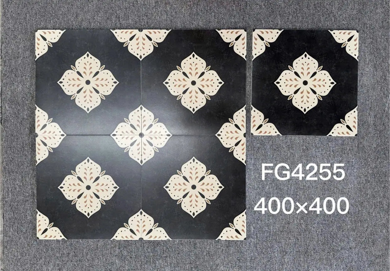 Gạch Bông Trung Quốc, men mờ xương porcelain, KT 400x400mm, FG4255 (1 hộp/10 viên/1,6m2)