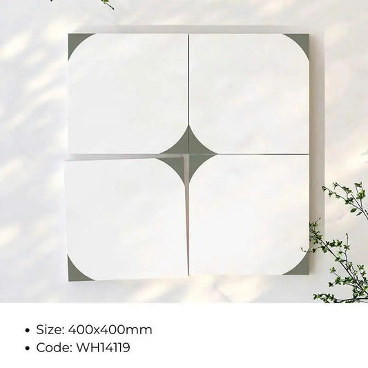 Gạch Bông Trung Quốc, men mờ xương porcelain, KT 400x400mm, FG4289 (1 hộp/10 viên/1,6m)