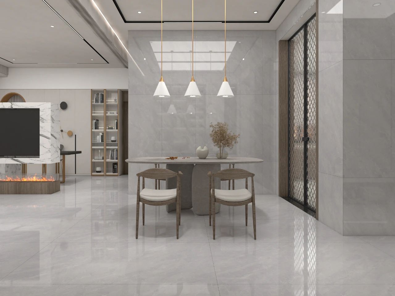 Gạch đá cẩm thạch xám vi mô 750*1500