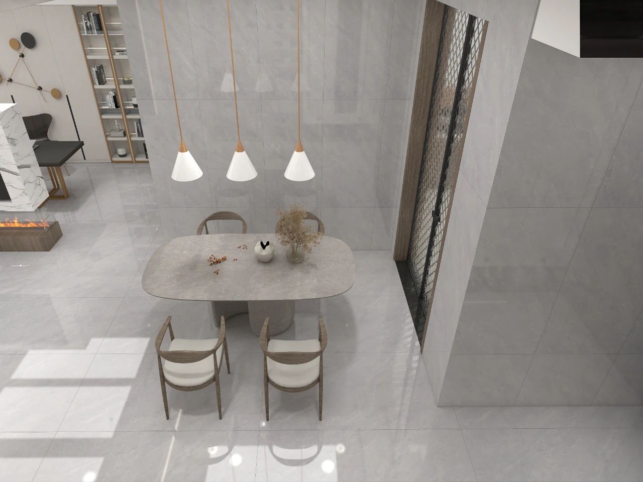 Gạch đá cẩm thạch xám vi mô 750*1500