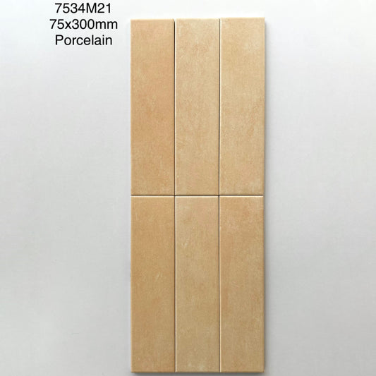 Gạch thẻ porcelain 75x300mm mã MD7534M21 (1h/1m/44v/19.5kg)