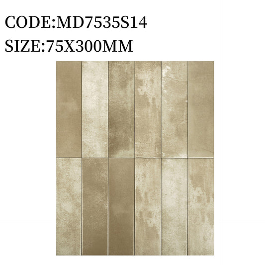 Gạch thẻ porcelain 75x300mm mã MD7535S14 (1h/1m/44v/19.5kg)