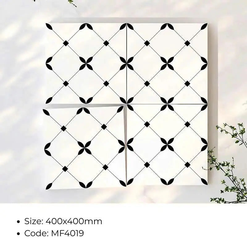 Gạch bông Trung Quốc, men mờ xương porcelain, KT 40x40, H010/MF4019 (1 hộp/10 viên/1,6m2)