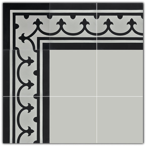 Gạch Bông Trung Quốc, men mờ xương porcelain, KT 200x200, viền P201-H1-H2 (1 hộp/25 viên/1m2)