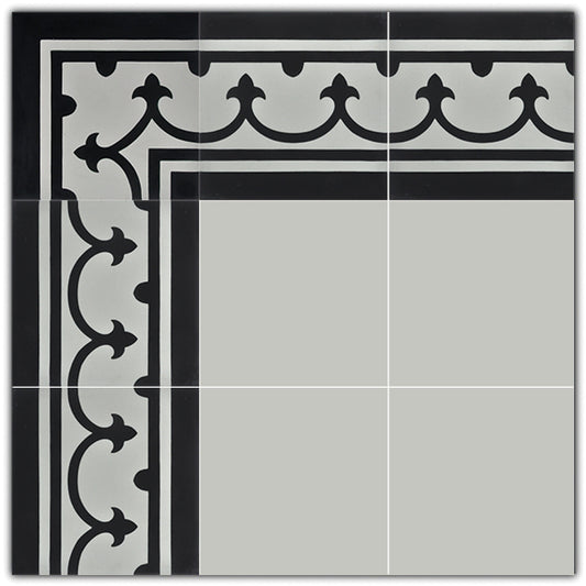 Gạch Bông Trung Quốc, men mờ xương porcelain, KT 200x200, viền P201-H1-H2 (1 hộp/25 viên/1m2)