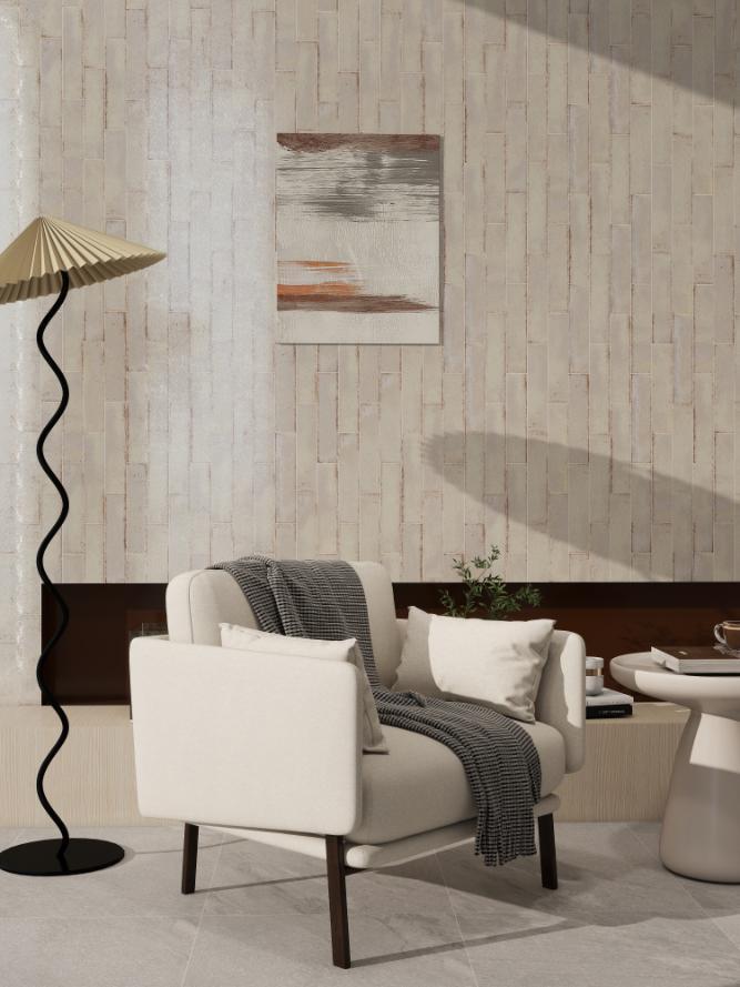 Gạch thẻ Porcelain mờ phẳng ánh kim KT 75x300 mã MD7536G05-SG