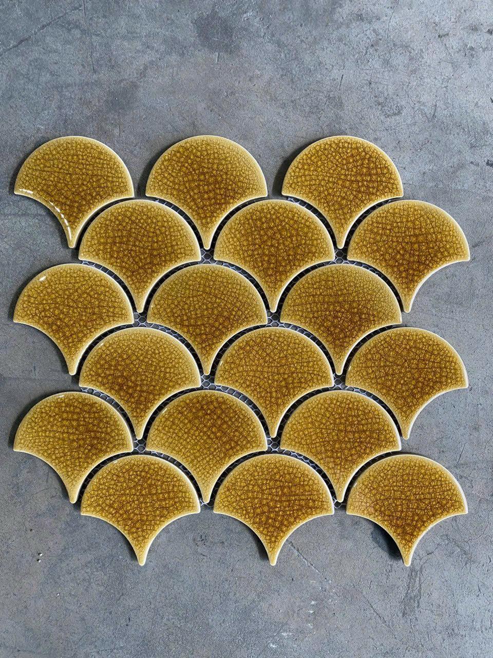 Gạch Mosaic vảy cá men rạn 90070