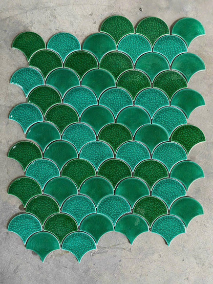 Gạch Mosaic vảy cá men rạn EMIX070821