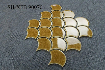 Gạch Mosaic vảy cá men rạn 90070