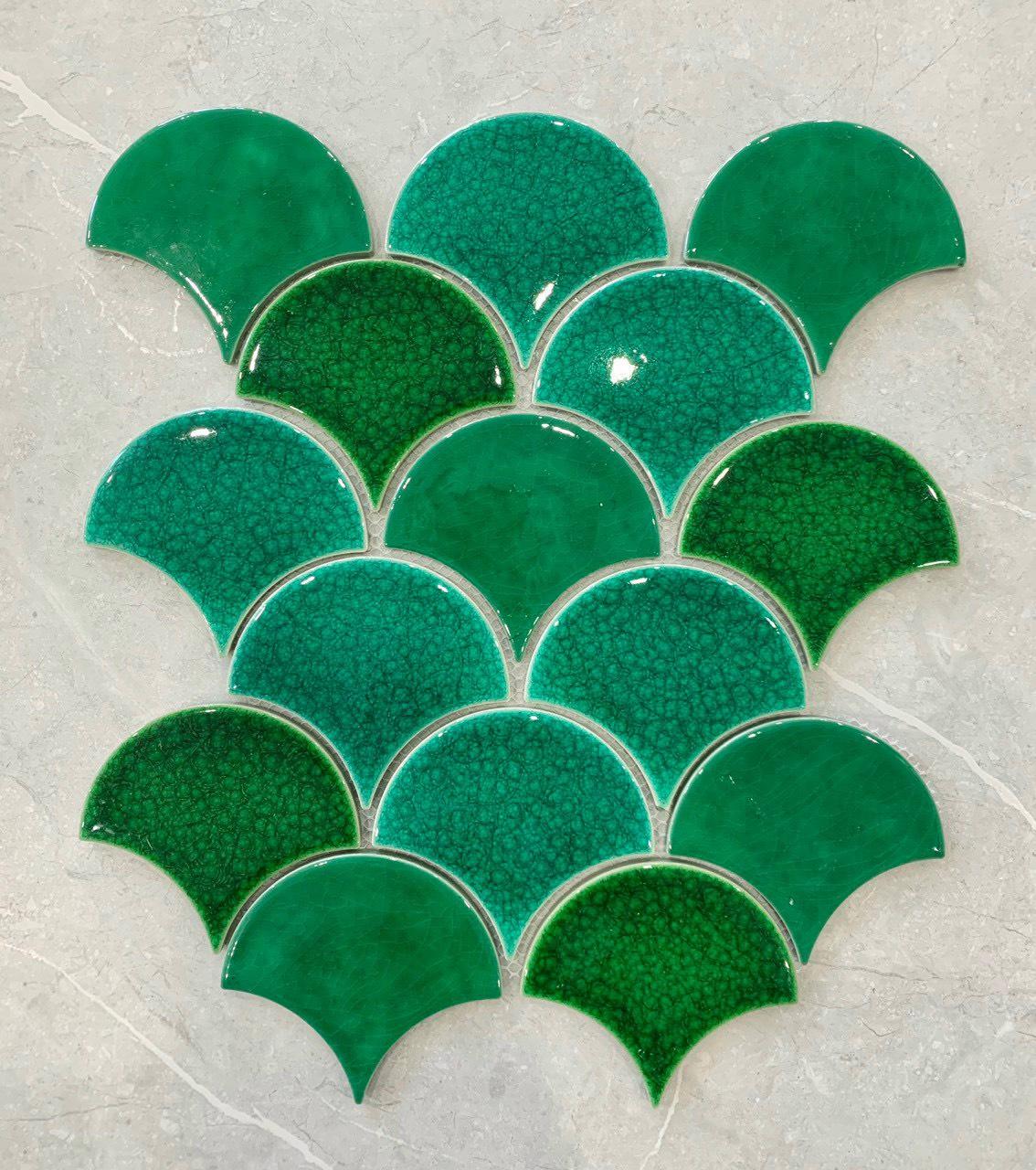 Gạch Mosaic vảy cá men rạn EMIX070821