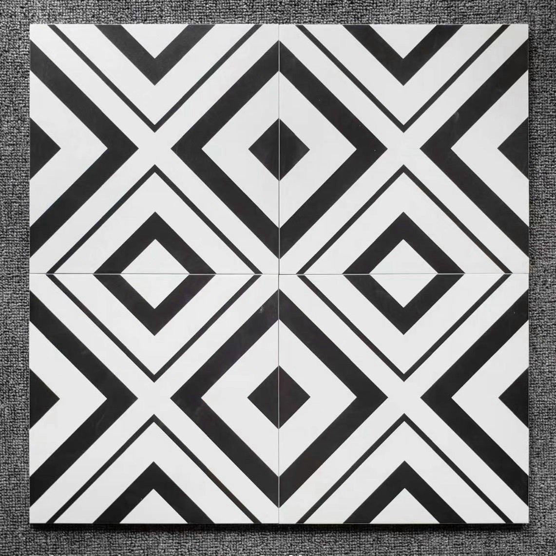 Gạch bông Trung Quốc, men mờ xương ceramic, KT 300x300mm, GB3002 (1 hộp/11 viên/1m2)