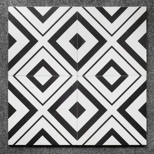 Gạch bông Trung Quốc, men mờ xương ceramic, KT 300x300mm, GB3002 (1 hộp/11 viên/1m2)